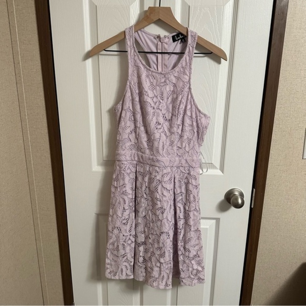 LuLu's purple daisy date lace skater dress sz M